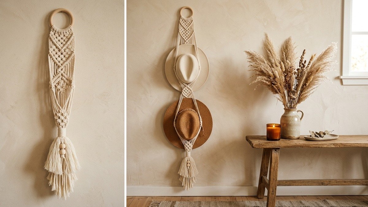 Macrame Hat Holder