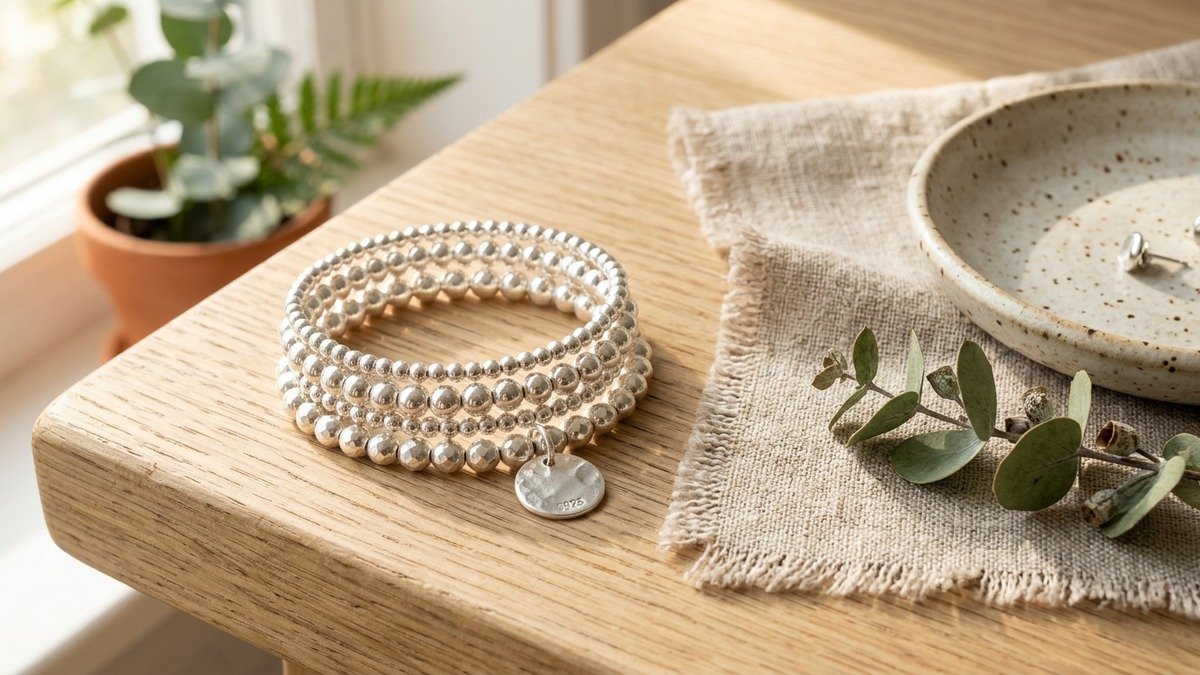 Silver Beaded Bracelet